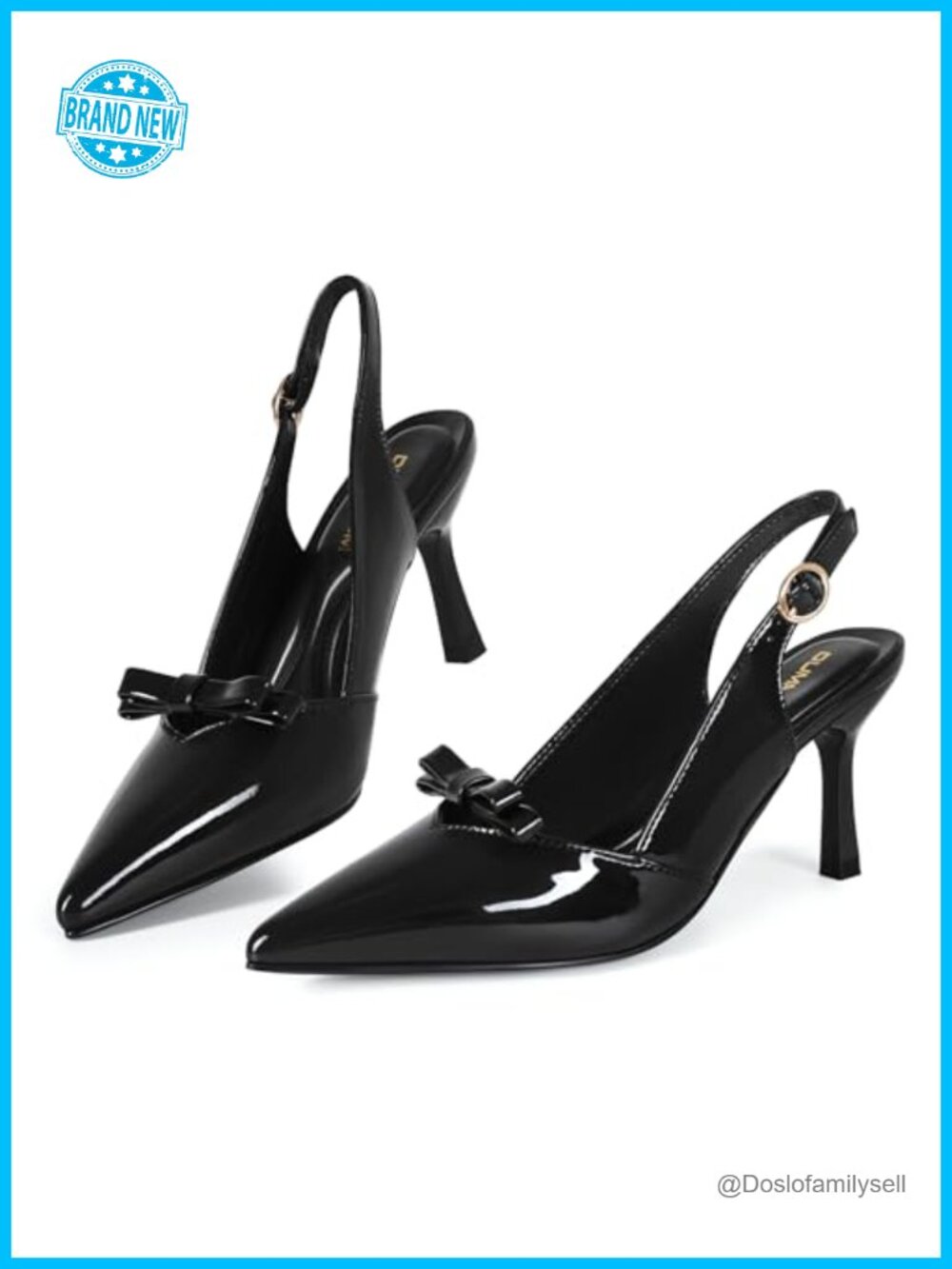 Dumalum Slingback Kitten Heels Closed Pointed Toe 3 Inch Pump